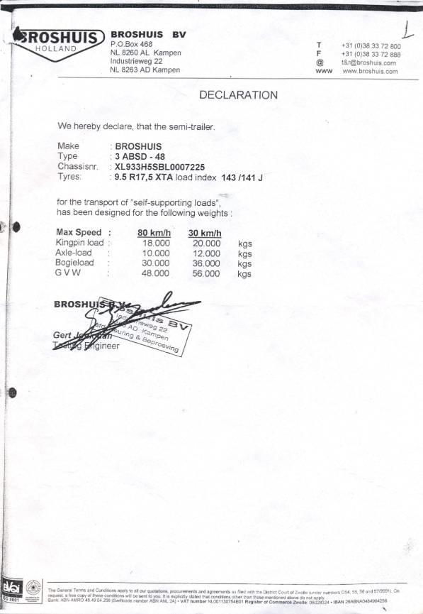 Broshuis 3ABSD-48 Vlakke laadvloeren