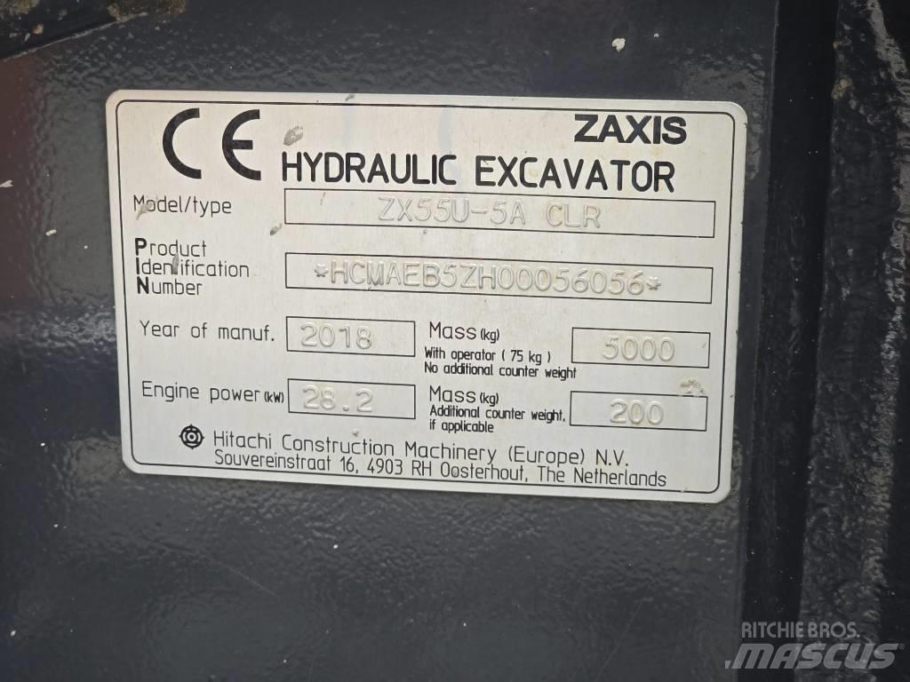Hitachi ZX55U-5A CLR Minigraafmachines < 7t