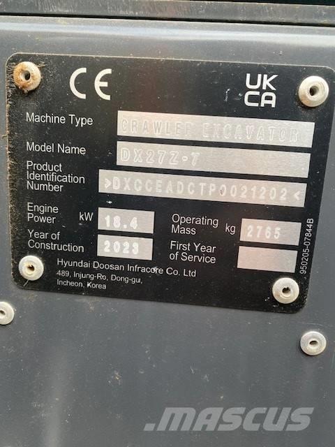 Develon DX 27 Z-7 Minigraafmachines < 7t