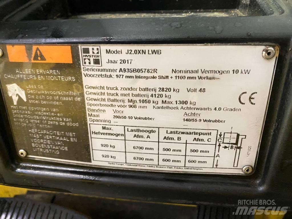 Hyster J 2.0 XNT LWB Elektrische heftrucks