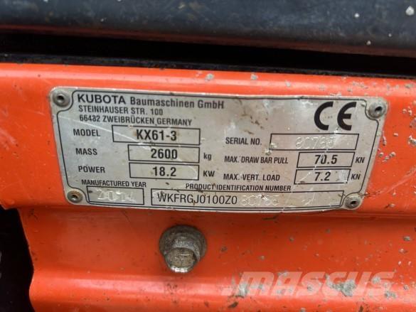 Kubota KX61-3 Bouw - Overige