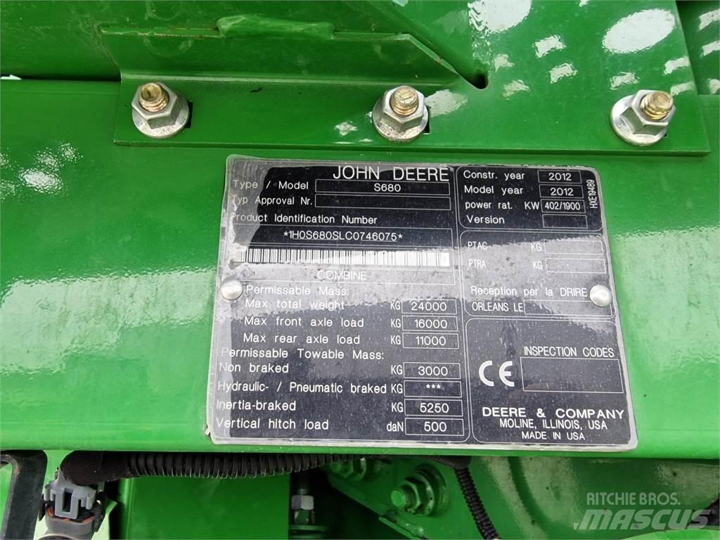 John Deere S680 Maaidorsmachines