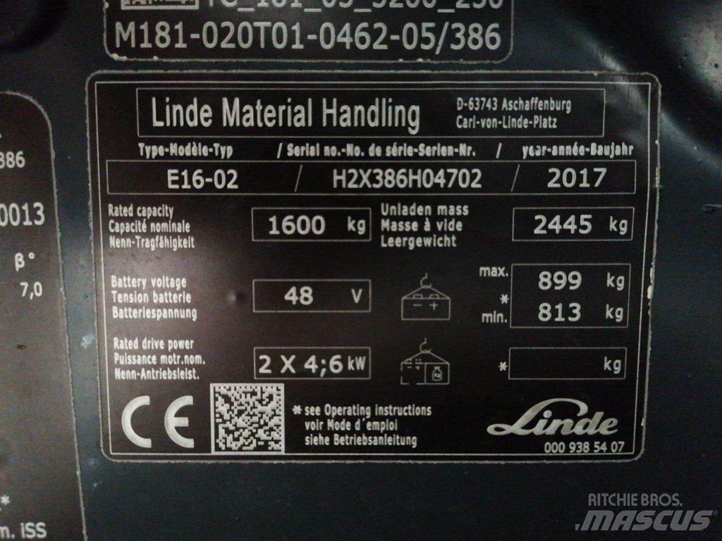 Linde E16-02 Elektrische heftrucks