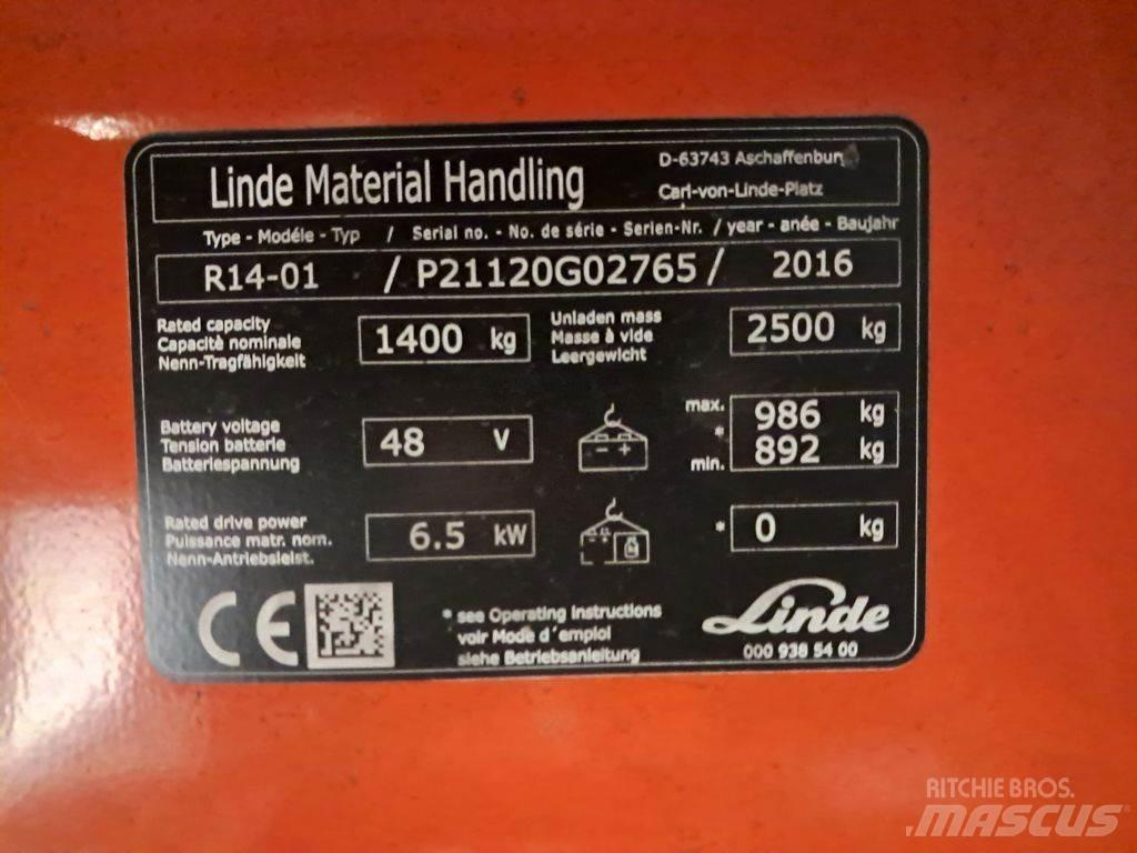 Linde R14-01 Reachtruck voor hoog niveau