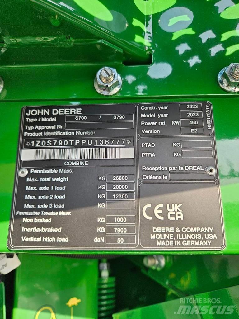 John Deere S790 Maaidorsmachines
