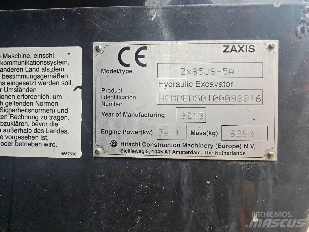 Hitachi ZX 85 US-5 A Midigraafmachines 7t - 12t