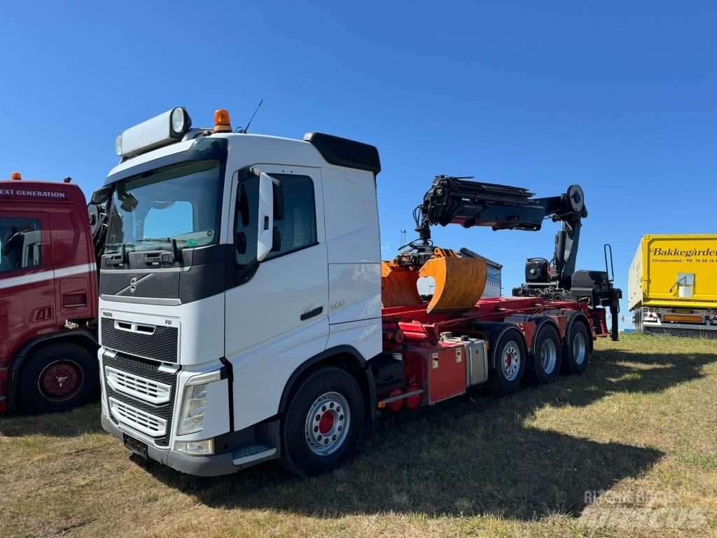 Volvo FH 500 Vlakke laadvloer met kraan
