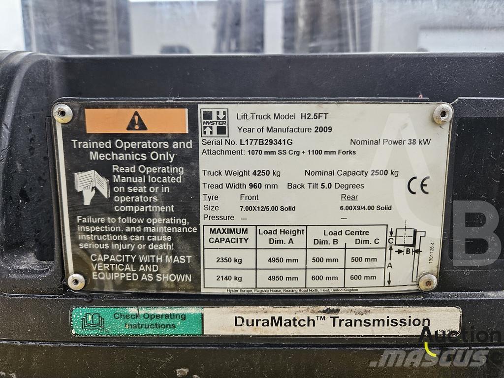 Hyster H2.5 FT LPG heftrucks