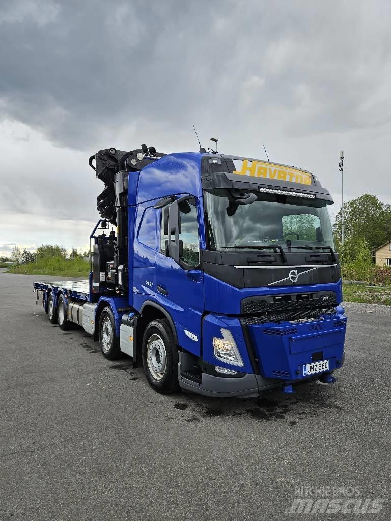 Volvo FM 500 Vlakke laadvloer met kraan