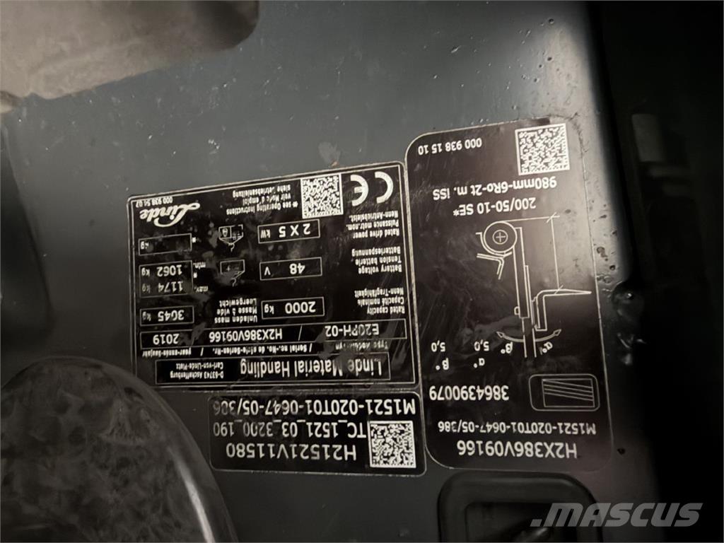 Linde E 20PH-02 Elektrische heftrucks