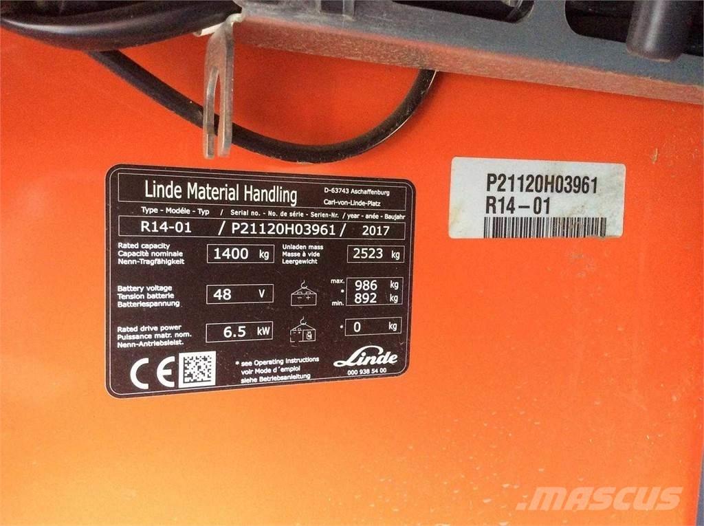 Linde R14 Reachtruck voor hoog niveau