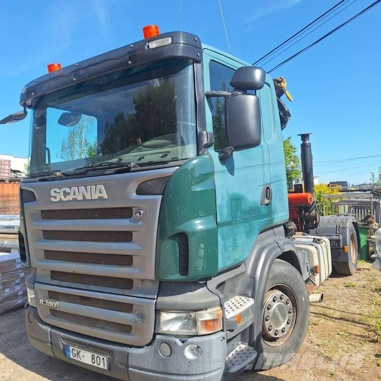 Scania R 380 Vlakke laadvloer met kraan