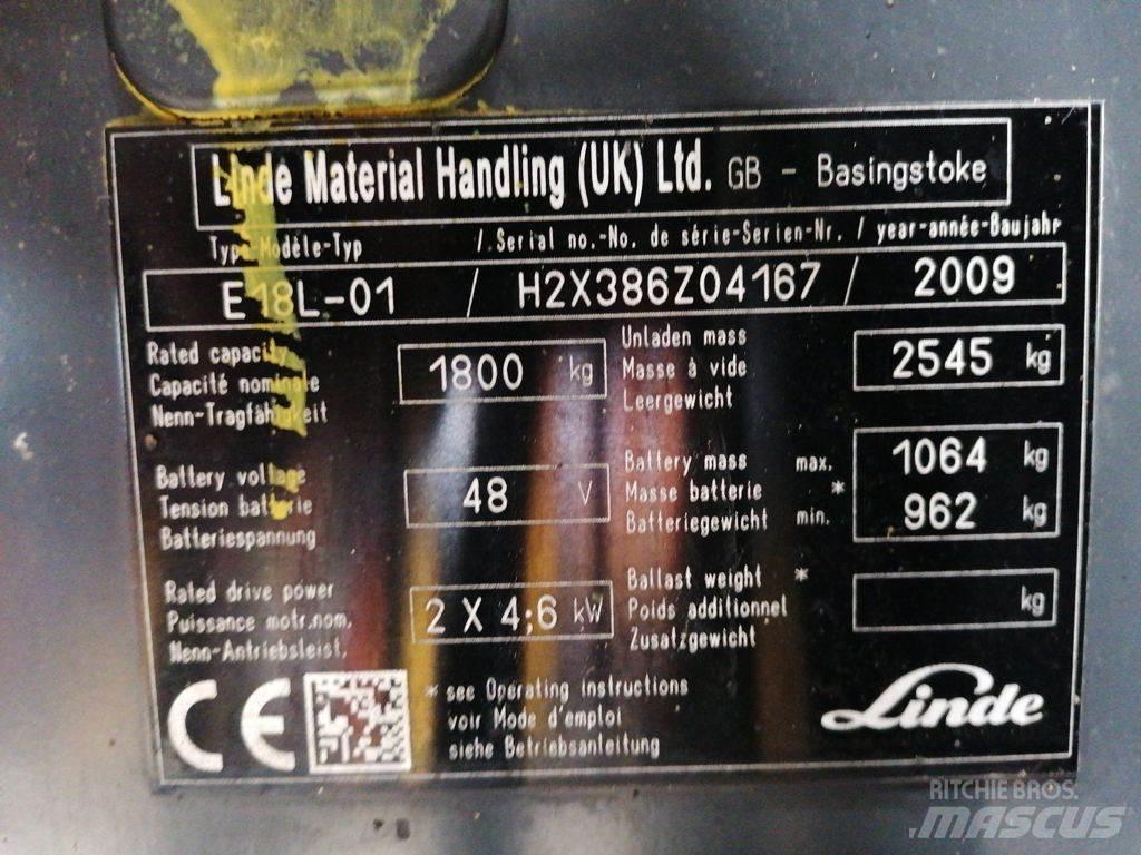 Linde E18L-01 Elektrische heftrucks