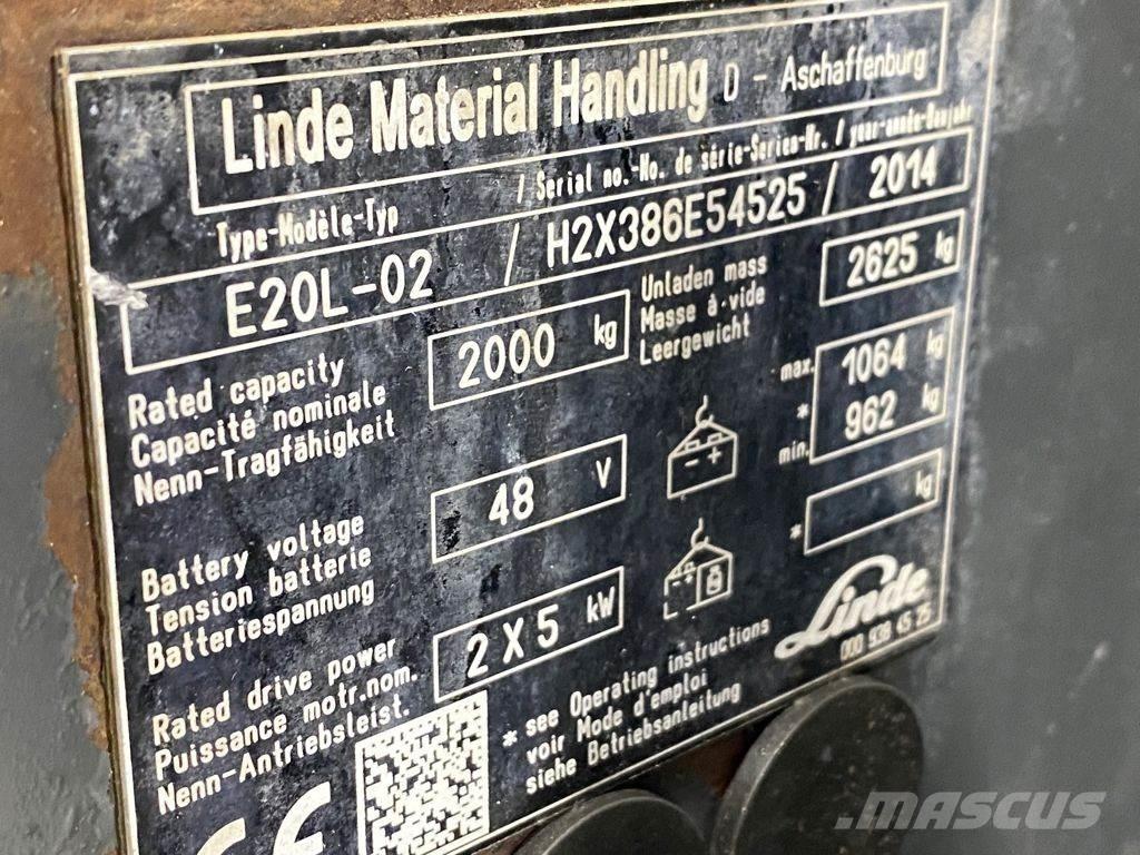 Linde E20L-02 Elektrische heftrucks