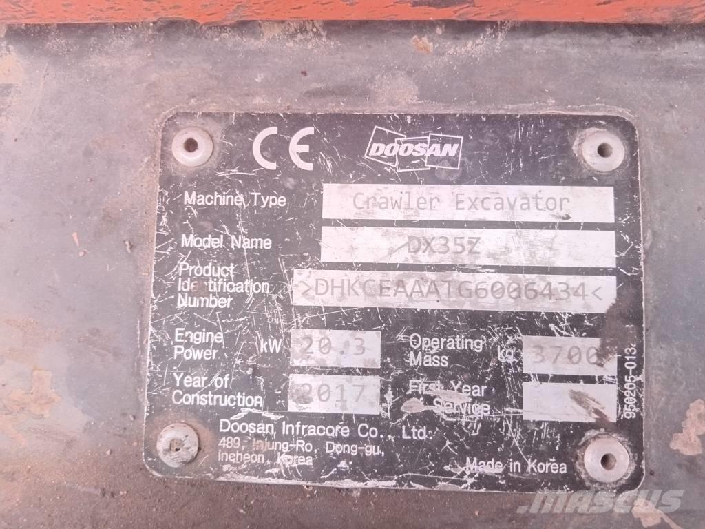 Doosan DX 35 Z Minigraafmachines < 7t