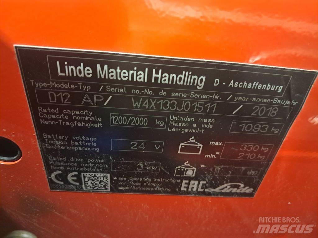 Linde D12 AP Meeloop stapelaar