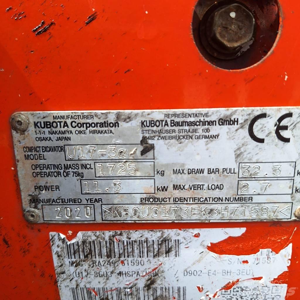 Kubota U 17-3 Minigraafmachines < 7t