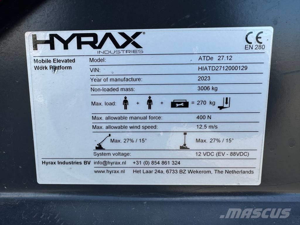 Hyrax ATDe 27.12 Telescoophoogwerkers
