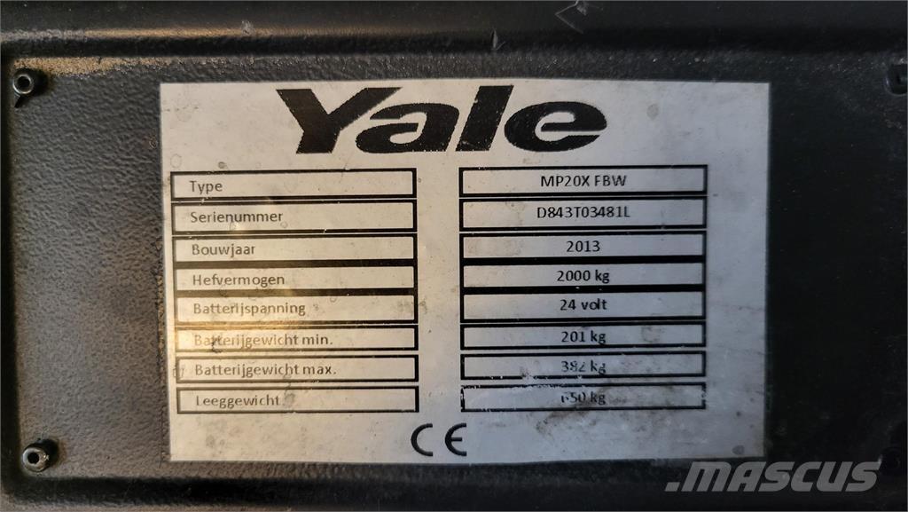 Yale MP20X 2013 Meeloop stapelaar