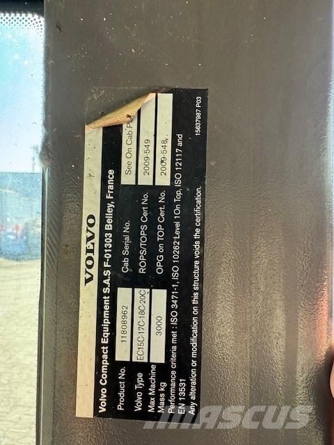 Volvo EC15 C CAB Cabine en interieur