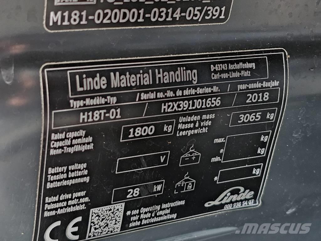 Linde H18T-01 LPG heftrucks