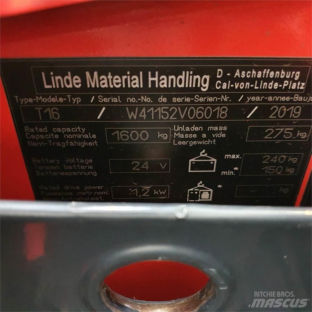 Linde T16 Li-Ion Electro-pallettrucks