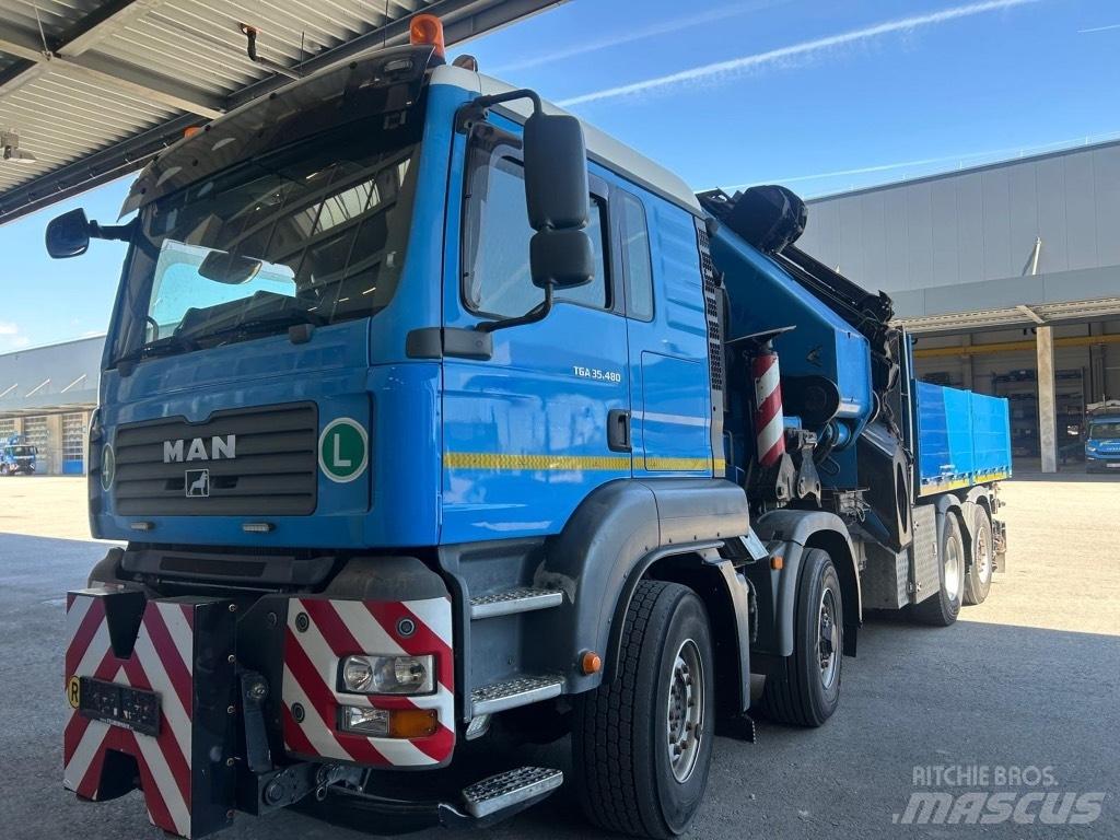 MAN TGA 35.480 Vlakke laadvloer met kraan
