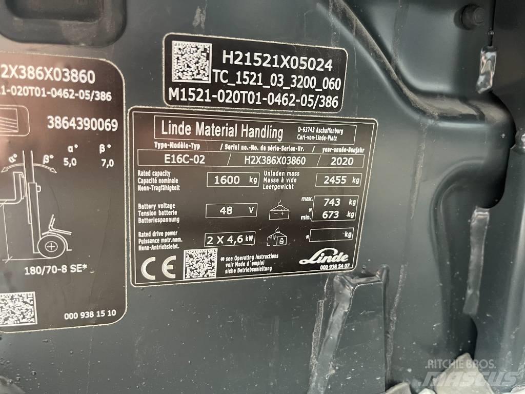Linde E 16 C-02 Elektrische heftrucks