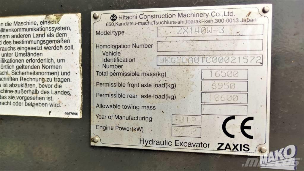 Hitachi ZX 140 W-3 Wielgraafmachines