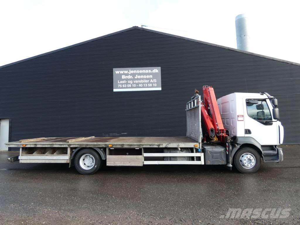 Renault D16 Vlakke laadvloer met kraan