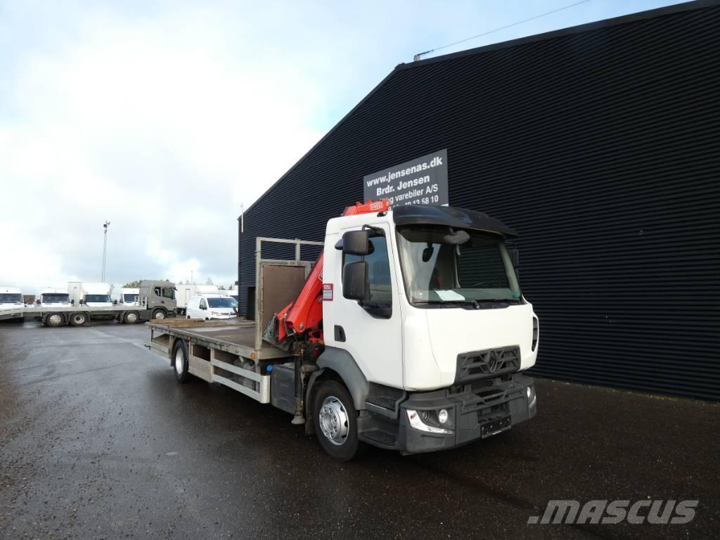 Renault D16 Vlakke laadvloer met kraan