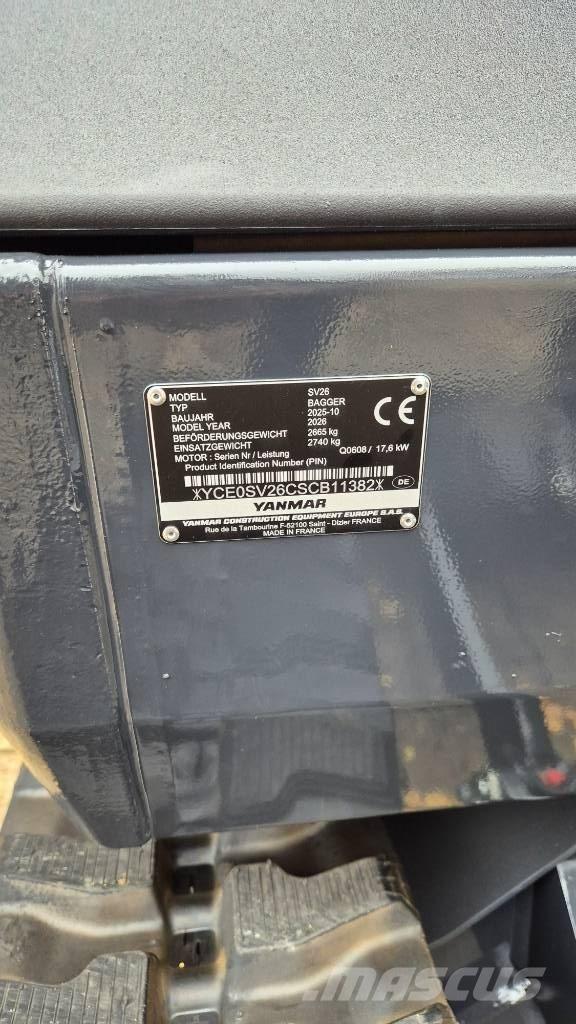 Yanmar SV26 Advance Minigraafmachines < 7t