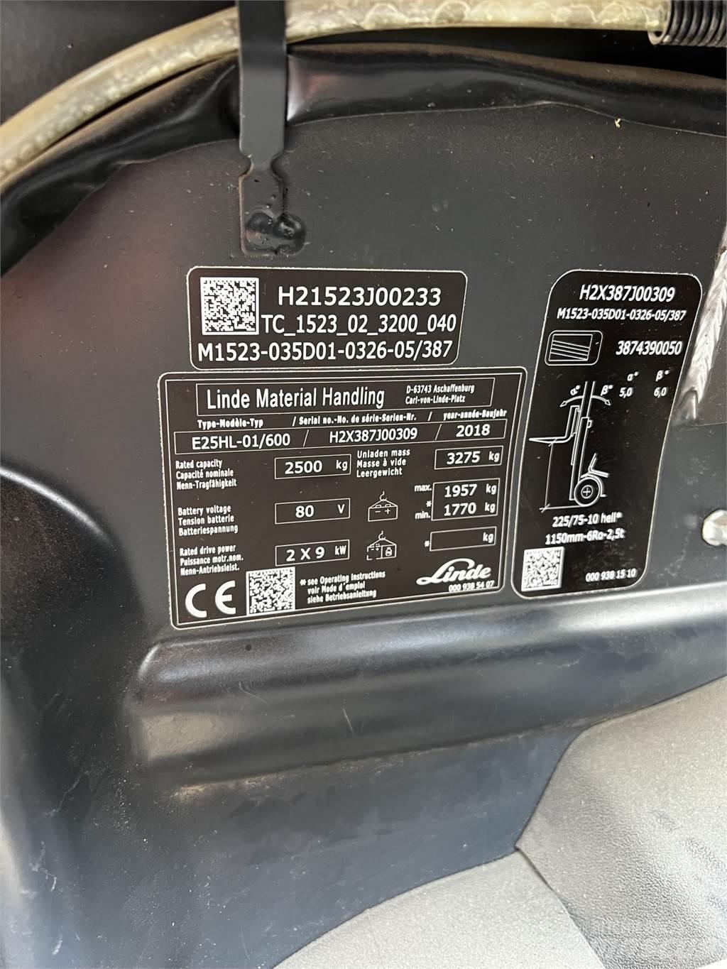 Linde E25/600HL Elektrische heftrucks