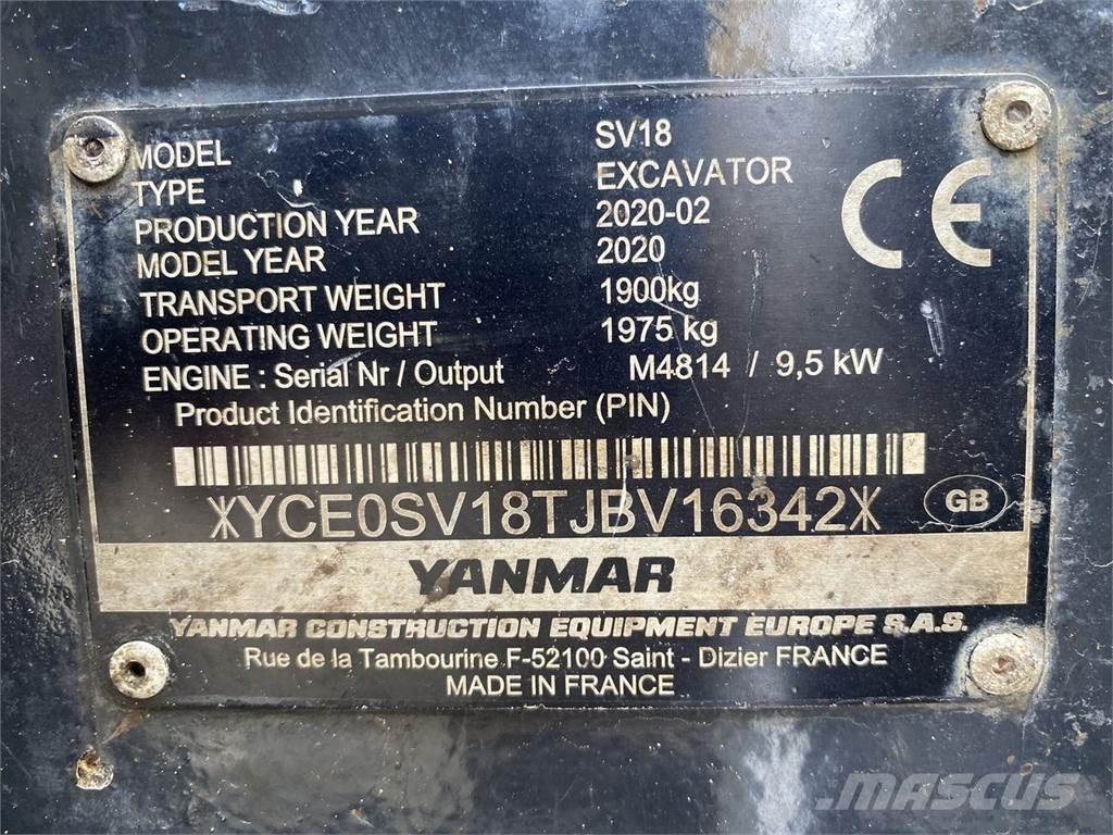 Yanmar SV18 Wielgraafmachines