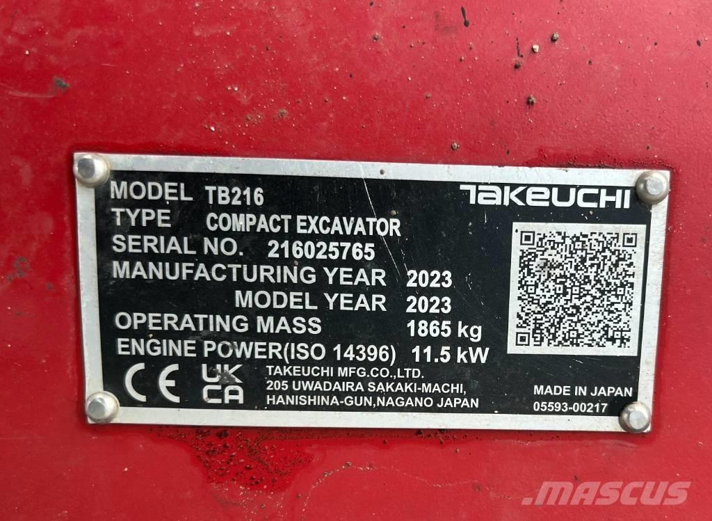 Takeuchi TB 216A V4 Minigraafmachines < 7t