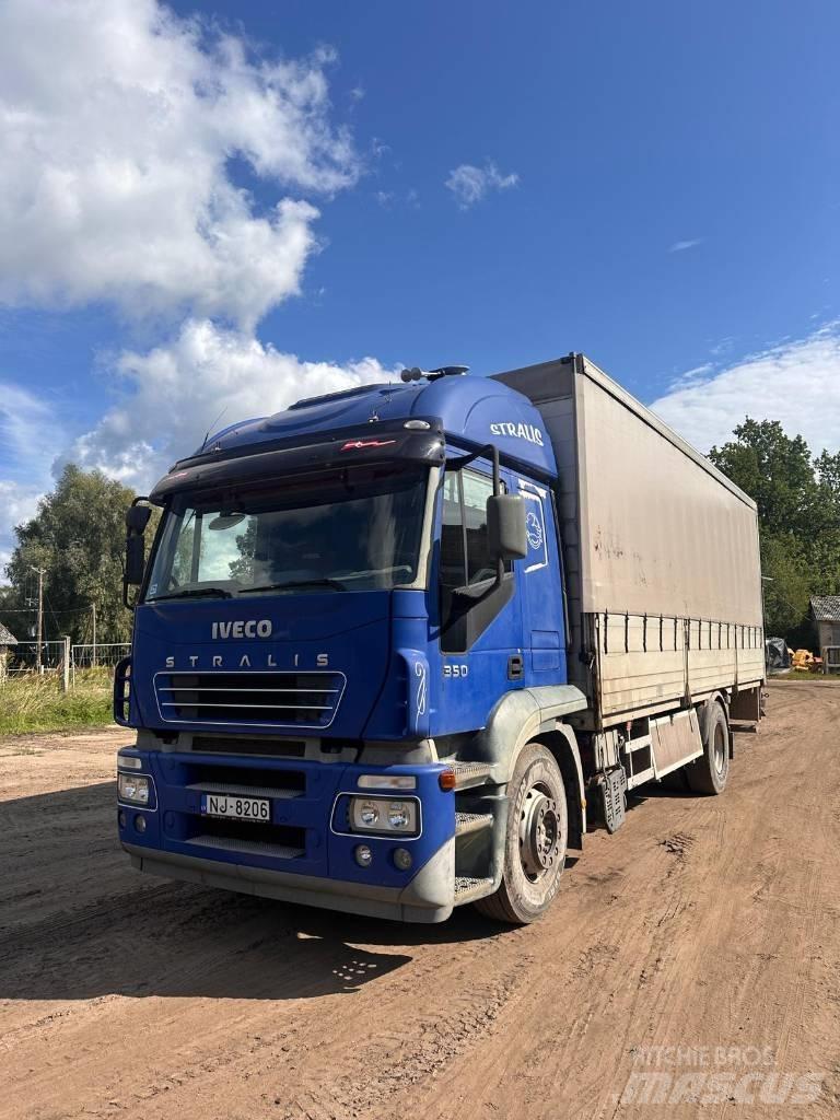 Iveco Stralis AT 190 Vlakke laadvloer met kraan