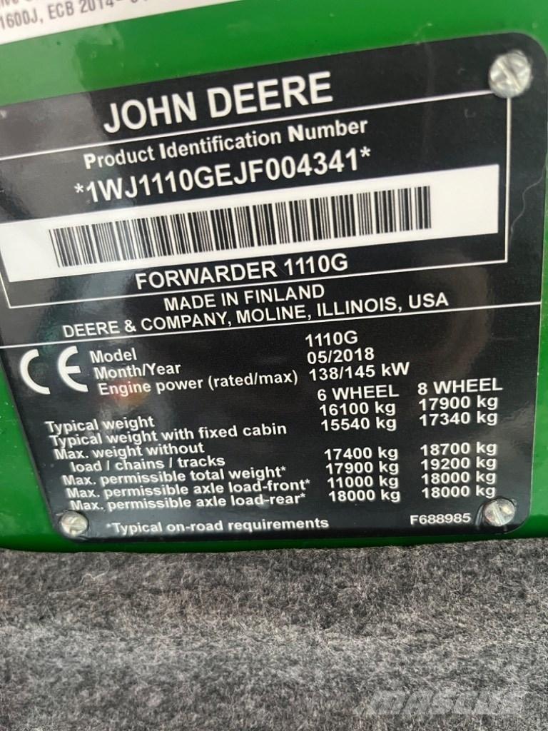 John Deere 1110G Uitrijwagens