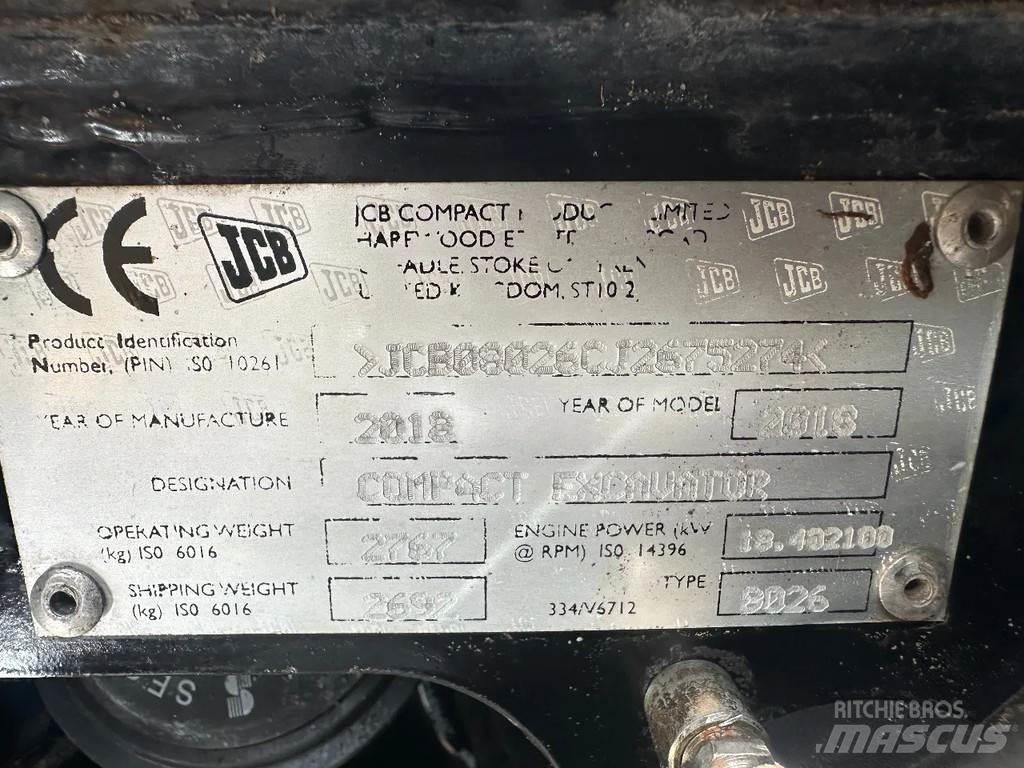 JCB 8026 Minigraafmachines < 7t
