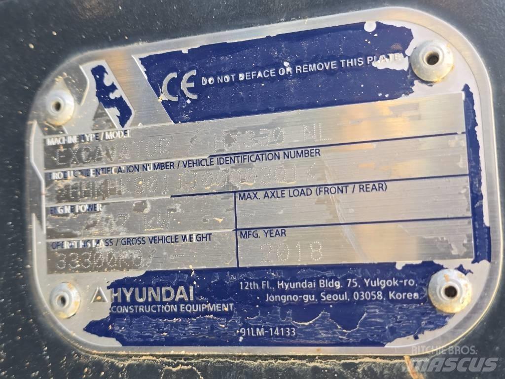 Hyundai HX 330 NL Rupsgraafmachines