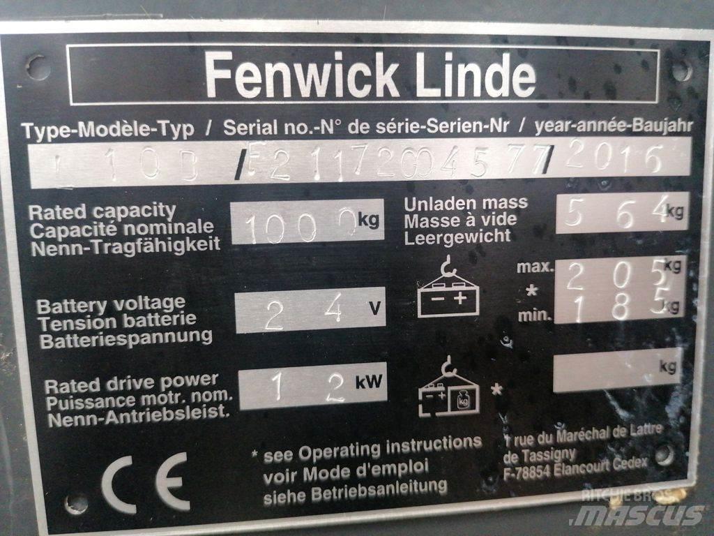 Linde L10B Meeloop stapelaar