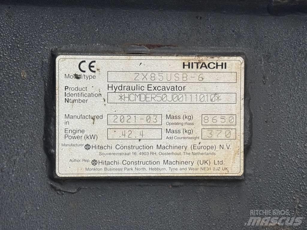 Hitachi ZX 85 US B-6 Midigraafmachines 7t - 12t