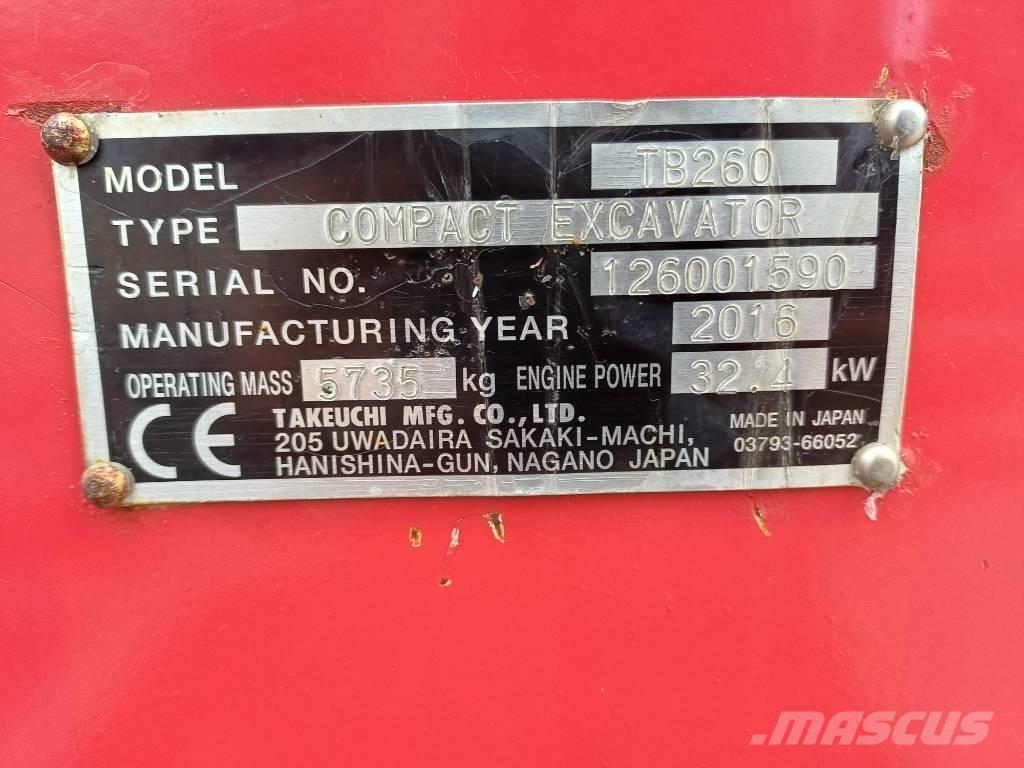 Takeuchi TB260 Minigraafmachines < 7t