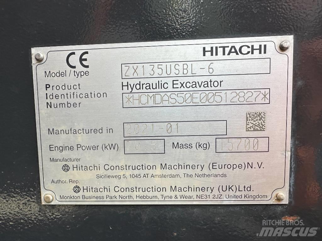 Hitachi ZX 135 US-6 Rupsgraafmachines