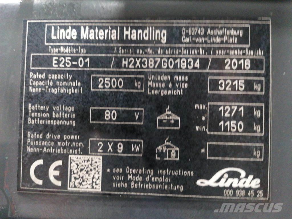 Linde E25-01 Elektrische heftrucks