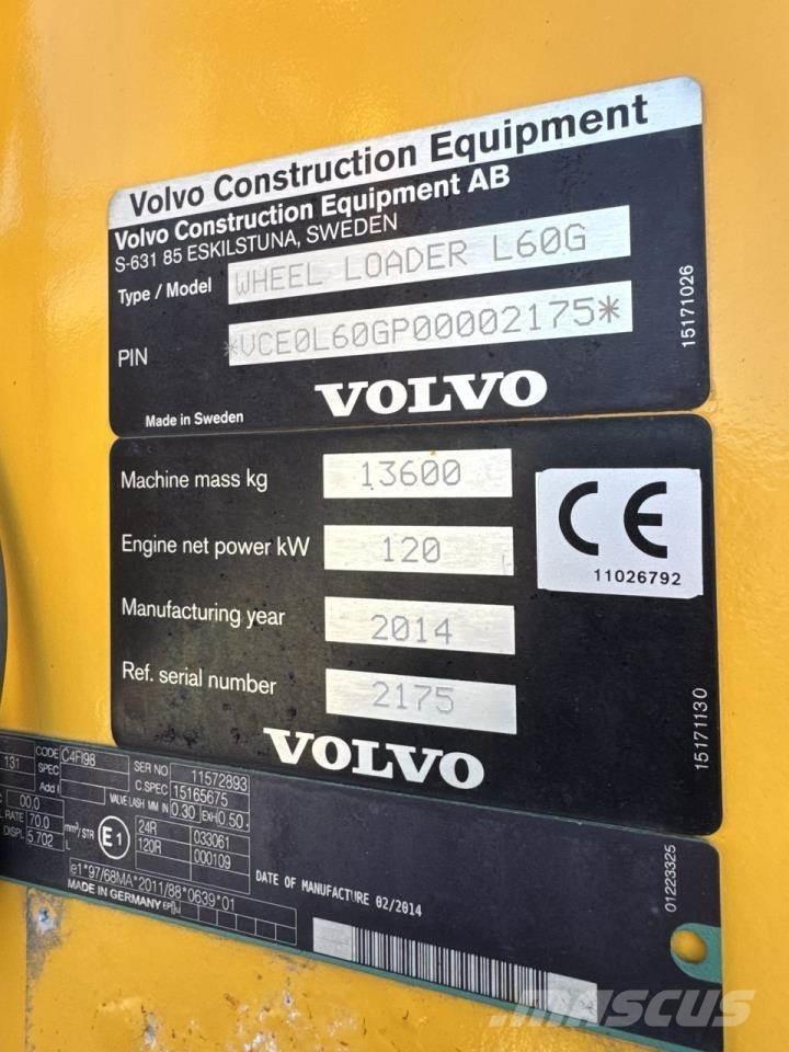 Volvo L60G Wielladers