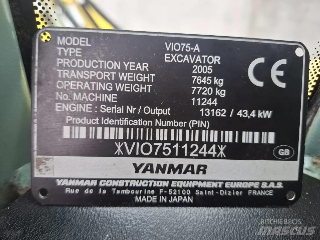 Yanmar Vio 75 A Midigraafmachines 7t - 12t