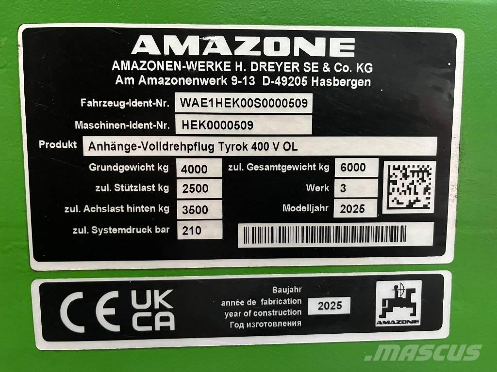 Amazone Tyrok 400 VS Wentelploegen