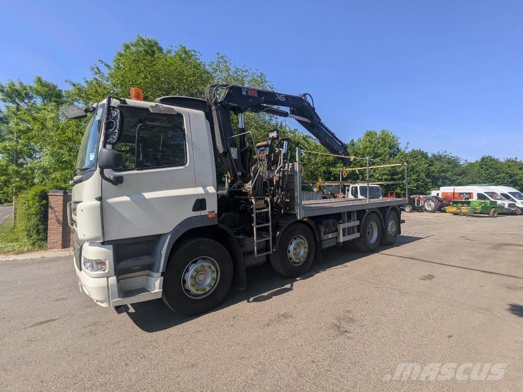 DAF CF 85.410 Vlakke laadvloer met kraan
