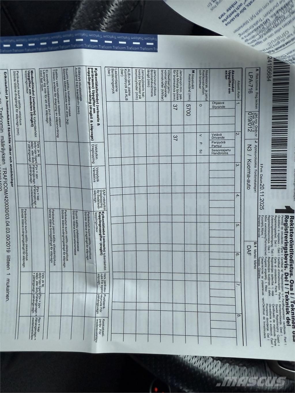 DAF CF 300 FA 4x2 Bakwagens met gesloten opbouw