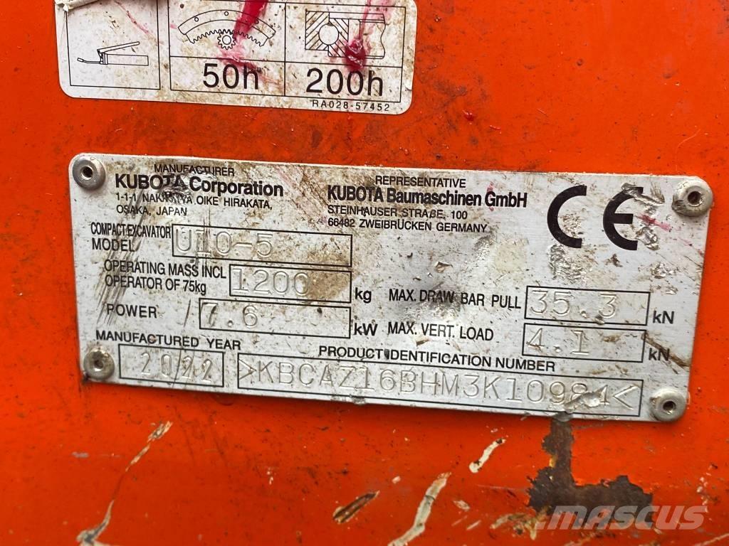 Kubota u10-5 Minigraafmachines < 7t